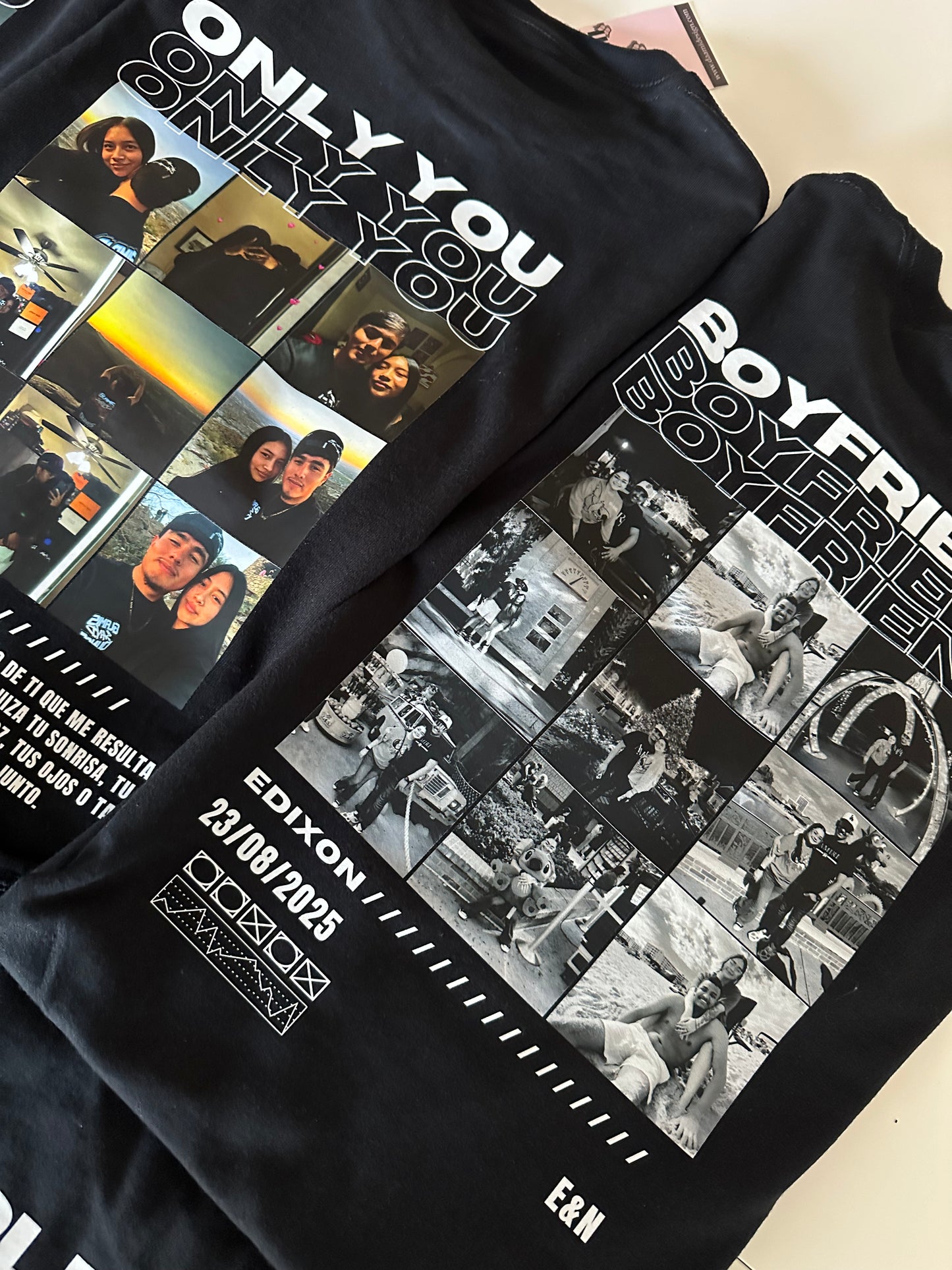Set de regalo camiseta + taza con fotos y fechas