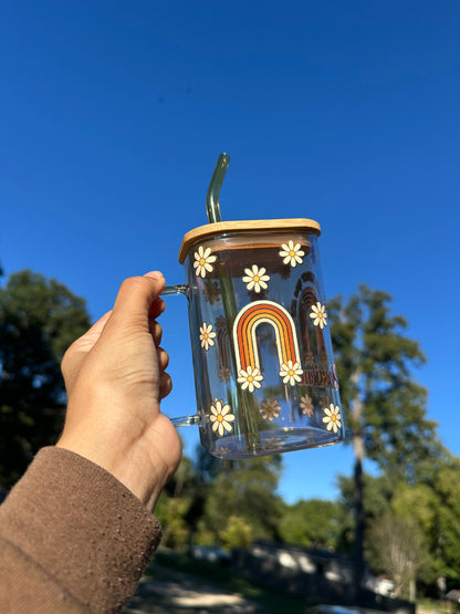 “Es su amor que me sostiene” taza de vidrio