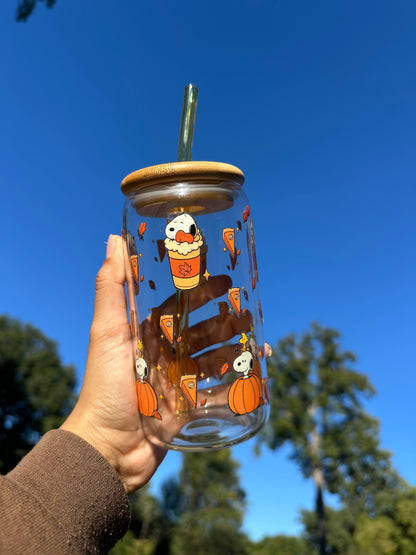 “Snoopy Fall” glasscup