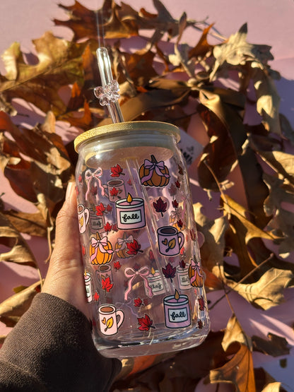 “Pink fall” Glasscup