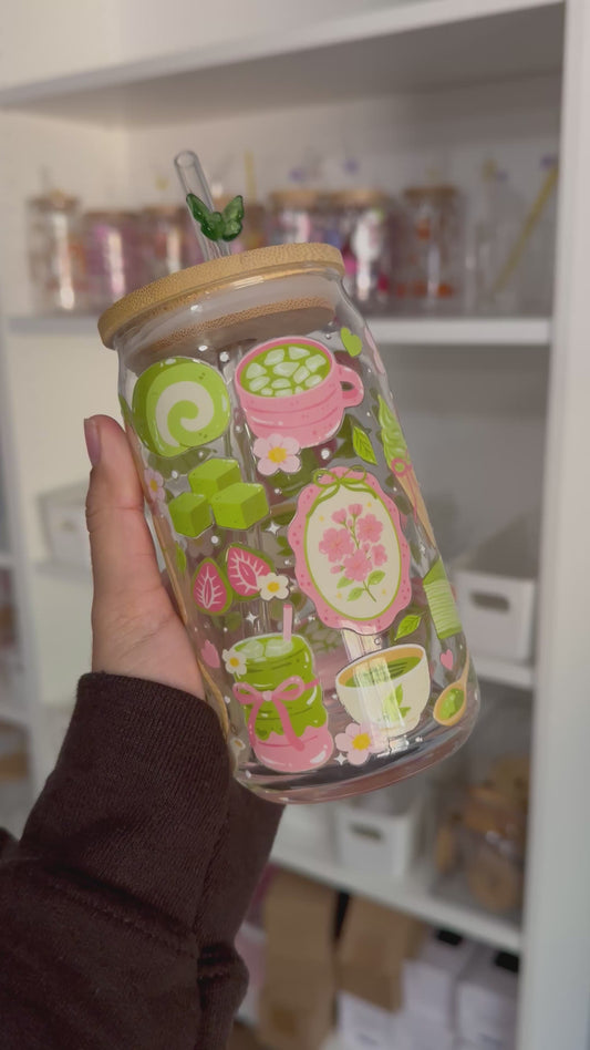 “Matcha girly” Glasscup